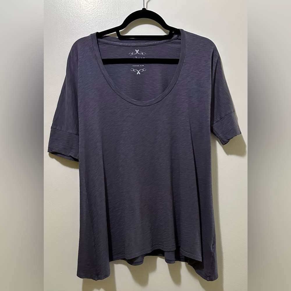 VELVET BY GRAHAM & SPENCER VINTAGE SLUB CHARCOAL GREY SHORT SLEEVE TEE SHIRT(S)